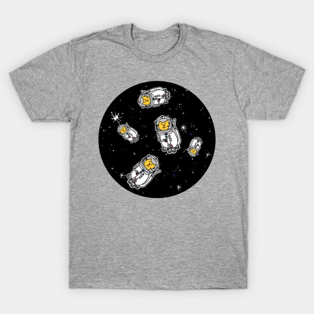Cats in Space T-Shirt by ellenhenryart